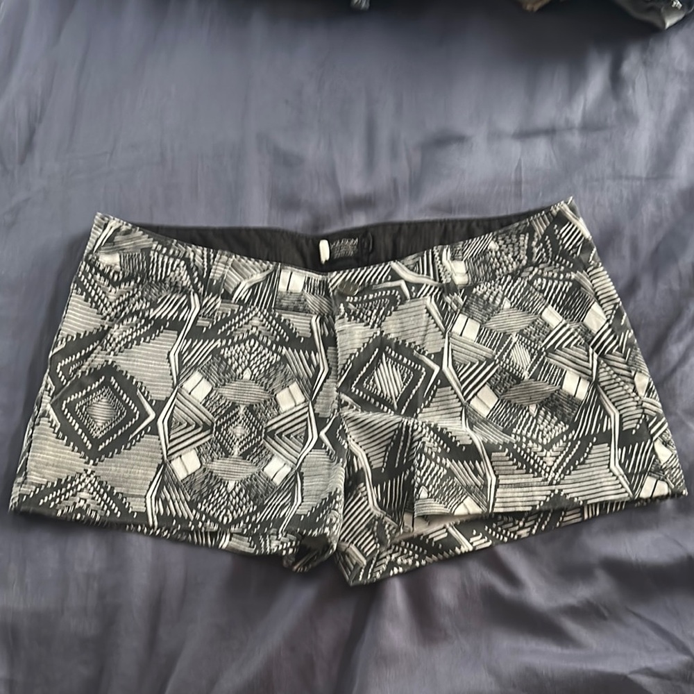 Volcom High Waist Black and White Geometric Shorts